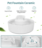Darrahopens Pet Care > Dog Supplies > Dog Bowls, Feeders & Waterers Ceramic Cat Water Fountain, Pet Ceramic Water Fountain Dispenser, 2.1 L Drinking Fountains Bowl for Cats and Dogs(White) In Australia - Darrahopens