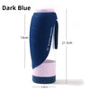 Darrahopens Pet Care > Dog Supplies > Dog Bowls, Feeders & Waterers Dark Blue 2-in-1 Portable Dog Water Bottle and Food Container - Leaf-Shaped Silicone Travel Bowl for Pets, Leak-Proof Outdoor Dispenser for Walking, Hiking and Traveling, 330ml Capacity