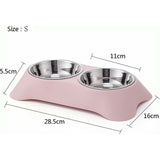 Darrahopens Pet Care > Dog Supplies > Dog Bowls, Feeders & Waterers Double Dog Bowl, Non-Slip Stainless Steel Double Bowl With Spill Proof For Small Dogs And Cats (S, Pink)