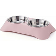Darrahopens Pet Care > Dog Supplies > Dog Bowls, Feeders & Waterers Double Dog Bowl, Non-Slip Stainless Steel Double Bowl With Spill Proof For Small Dogs And Cats (S, Pink)