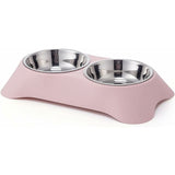 Darrahopens Pet Care > Dog Supplies > Dog Bowls, Feeders & Waterers Double Dog Bowl, Non-Slip Stainless Steel Double Bowl With Spill Proof For Small Dogs And Cats (S, Pink)