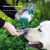 Darrahopens Pet Care > Dog Supplies > Dog Bowls, Feeders & Waterers Gray 2-in-1 Portable Dog Water Bottle and Food Container - Leaf-Shaped Silicone Travel Bowl for Pets, Leak-Proof Outdoor Dispenser for Walking, Hiking and Traveling, 330ml Capacity