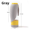 Darrahopens Pet Care > Dog Supplies > Dog Bowls, Feeders & Waterers Gray 2-in-1 Portable Dog Water Bottle and Food Container - Leaf-Shaped Silicone Travel Bowl for Pets, Leak-Proof Outdoor Dispenser for Walking, Hiking and Traveling, 330ml Capacity