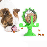 Darrahopens Pet Care > Dog Supplies > Dog Bowls, Feeders & Waterers Interactive Pet Treats Dispenser Toy 360 Degrees Rotating Windmill Toy Slow Dog Cat Feeder Green
