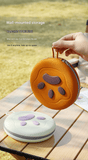 Darrahopens Pet Care > Dog Supplies > Dog Bowls, Feeders & Waterers Light Yellow Portable Collapsible Silicone Pet Bowl - Food Grade Silicone - Dual Bowl Design, Adjustable Height, Lightweight & Compact, Bear Paw Pattern, for Dogs & Cats, Travel Friendly, Easy Clean