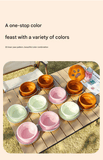 Darrahopens Pet Care > Dog Supplies > Dog Bowls, Feeders & Waterers Light Yellow Portable Collapsible Silicone Pet Bowl - Food Grade Silicone - Dual Bowl Design, Adjustable Height, Lightweight & Compact, Bear Paw Pattern, for Dogs & Cats, Travel Friendly, Easy Clean