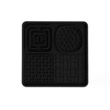 Darrahopens Pet Care > Dog Supplies > Dog Bowls, Feeders & Waterers Multi-Functional Slow Feeder Mat for Dogs- Anti-Slip Lick Pad with Multiple Textures Square 2PCS (Blue & Black)