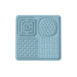 Darrahopens Pet Care > Dog Supplies > Dog Bowls, Feeders & Waterers Multi-Functional Slow Feeder Mat for Dogs- Anti-Slip Lick Pad with Multiple Textures Square 2PCS (Blue & Black)
