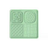 Darrahopens Pet Care > Dog Supplies > Dog Bowls, Feeders & Waterers Multi-Functional Slow Feeder Mat for Dogs- Anti-Slip Lick Pad with Multiple Textures Square 2PCS (Pink & Green)