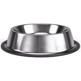Darrahopens Pet Care > Dog Supplies > Dog Bowls, Feeders & Waterers Non Slip Stainless Steel Dog Bowl Pet Cat Water Food Feeder Portable Puppy Dish - Medium (300ml)