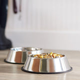 Darrahopens Pet Care > Dog Supplies > Dog Bowls, Feeders & Waterers Non Slip Stainless Steel Dog Bowl Pet Cat Water Food Feeder Portable Puppy Dish - XX-Large (1 Litre)