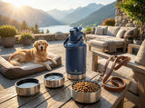 Darrahopens Pet Care > Dog Supplies > Dog Bowls, Feeders & Waterers Pawstock 3-in-1 Insulated Dog Water Bottle with Dual Bowls – 1L Stainless Steel Travel Bottle - Navy