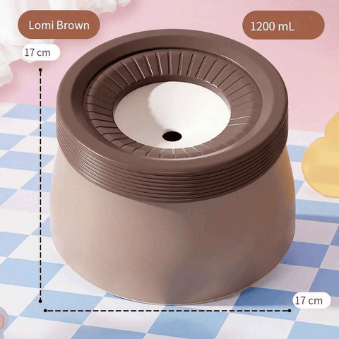 Darrahopens Pet Care > Dog Supplies > Dog Bowls, Feeders & Waterers Pet Essential | Splash-Proof Non-Wet Mouth Water Bowl, Dogs and Cats Drink Freely and More Hygienically(Cocoa milk brown ✪1200ML)