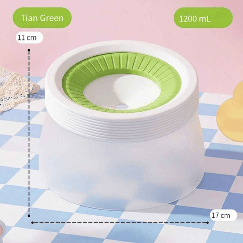 Darrahopens Pet Care > Dog Supplies > Dog Bowls, Feeders & Waterers Pet Essential | Splash-Proof Non-Wet Mouth Water Bowl, Dogs and Cats Drink Freely and More Hygienically(Lime milk green ✪1200ML)