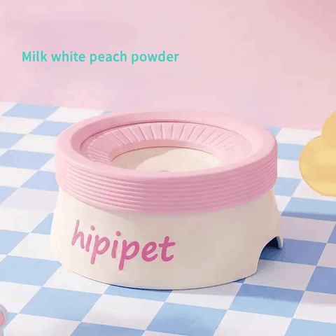 Darrahopens Pet Care > Dog Supplies > Dog Bowls, Feeders & Waterers Pet Essential | Splash-Proof Non-Wet Mouth Water Bowl, Dogs and Cats Drink Freely and More Hygienically(Milk white peach powder ✪1200ML)