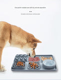 Darrahopens Pet Care > Dog Supplies > Dog Bowls, Feeders & Waterers Pet Slow Feeder Lick Mat with Suction Cups - Anti-Anxiety Dog Feeding Mat(Blue)