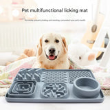 Darrahopens Pet Care > Dog Supplies > Dog Bowls, Feeders & Waterers Pet Slow Feeder Lick Mat with Suction Cups - Anti-Anxiety Dog Feeding Mat(Blue)