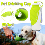 Darrahopens Pet Care > Dog Supplies > Dog Bowls, Feeders & Waterers Pet Water Bottle 580ml Portable Outdoor Dog Cat Drinking Cup Travel Feeder