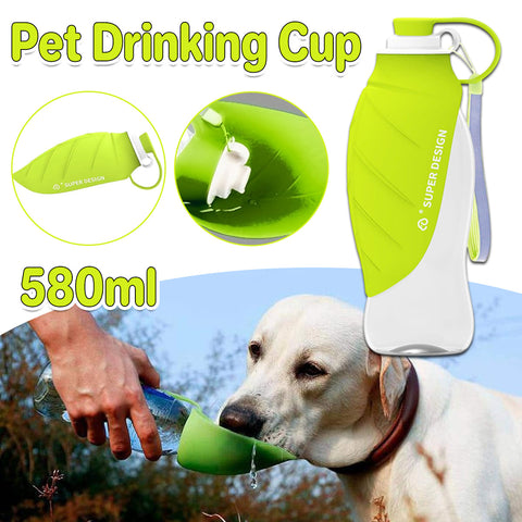 Darrahopens Pet Care > Dog Supplies > Dog Bowls, Feeders & Waterers Pet Water Bottle 580ml Portable Outdoor Dog Cat Drinking Cup Travel Feeder