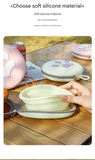 Darrahopens Pet Care > Dog Supplies > Dog Bowls, Feeders & Waterers Pink Portable Collapsible Silicone Pet Bowl - Food Grade Silicone - Dual Bowl Design, Adjustable Height, Lightweight & Compact, Bear Paw Pattern, for Dogs & Cats, Travel Friendly, Easy Clean