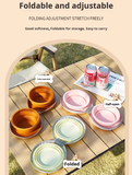 Darrahopens Pet Care > Dog Supplies > Dog Bowls, Feeders & Waterers Portable Silicone Double Pet Bowl - Collapsible Travel Dog Feeder for Food & Water - 2 x 450ml Capacity with Zipper Case - Brown & Pink
