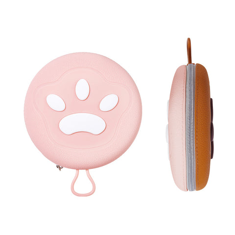 Darrahopens Pet Care > Dog Supplies > Dog Bowls, Feeders & Waterers Portable Silicone Double Pet Bowl - Collapsible Travel Dog Feeder for Food & Water - 2 x 450ml Capacity with Zipper Case - Brown & Pink