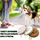 Darrahopens Pet Care > Dog Supplies > Dog Bowls, Feeders & Waterers Portable Silicone Double Pet Bowl - Collapsible Travel Dog Feeder for Food & Water - 2 x 450ml Capacity with Zipper Case - Brown & Pink