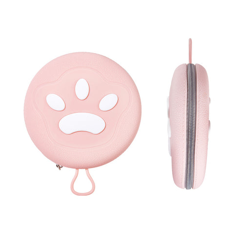 Darrahopens Pet Care > Dog Supplies > Dog Bowls, Feeders & Waterers Portable Silicone Double Pet Bowl - Collapsible Travel Dog Feeder for Food & Water - 2 x 450ml Capacity with Zipper Case - Pink