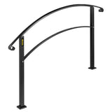 Darrahopens Pet Care > Dog Supplies > Dog Bowls, Feeders & Waterers VEVOR 4-Step Handrail Fits 1 or 4 Steps Matte Black Stair Rail Wrought Iron Handrail with Installation Kit Hand Rails for Outdoor Steps