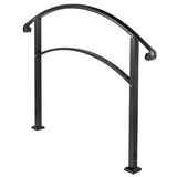 Darrahopens Pet Care > Dog Supplies > Dog Bowls, Feeders & Waterers VEVOR 4-Step Handrail Fits 1 or 4 Steps Matte Black Stair Rail Wrought Iron Handrail with Installation Kit Hand Rails for Outdoor Steps