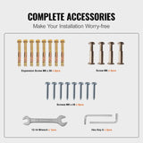 Darrahopens Pet Care > Dog Supplies > Dog Bowls, Feeders & Waterers VEVOR 4-Step Handrail Fits 1 or 4 Steps Matte Black Stair Rail Wrought Iron Handrail with Installation Kit Hand Rails for Outdoor Steps