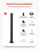 Darrahopens Pet Care > Dog Supplies > Dog Bowls, Feeders & Waterers VEVOR Cable Railing Post, 36x2x2 Inch Stair Railing Post, with Pre-Drilled 30° Angled Holes, Stainless Steel Cable Rail Post with Horizontal and Curved Bracket, 1-Pack, Black, 1JZLGZXHS914YIVIS001V0