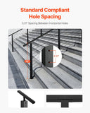 Darrahopens Pet Care > Dog Supplies > Dog Bowls, Feeders & Waterers VEVOR Cable Railing Post, 36x2x2 Inch Stair Railing Post, with Pre-Drilled 30° Angled Holes, Stainless Steel Cable Rail Post with Horizontal and Curved Bracket, 1-Pack, Black, 1JZLGZXHS914YIVIS001V0