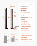 Darrahopens Pet Care > Dog Supplies > Dog Bowls, Feeders & Waterers VEVOR Cable Railing Post, 36x2x2 Inch Stair Railing Post, with Pre-Drilled 30° Angled Holes, Stainless Steel Cable Rail Post with Horizontal and Curved Bracket, 1-Pack, Black, 1JZLGZXHS914YIVIS001V0