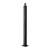 Darrahopens Pet Care > Dog Supplies > Dog Bowls, Feeders & Waterers VEVOR Cable Railing Post, 36x2x2 Inch Stair Railing Post, with Pre-Drilled 30° Angled Holes, Stainless Steel Cable Rail Post with Horizontal and Curved Bracket, 1-Pack, Black, 1JZLGZXHS914YIVIS001V0