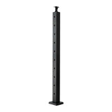 Darrahopens Pet Care > Dog Supplies > Dog Bowls, Feeders & Waterers VEVOR Cable Railing Post, 36x2x2 Inch Stair Railing Post, with Pre-Drilled 30° Angled Holes, Stainless Steel Cable Rail Post with Horizontal and Curved Bracket, 1-Pack, Black, 1JZLGZXHS914YIVIS001V0