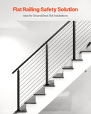 Darrahopens Pet Care > Dog Supplies > Dog Bowls, Feeders & Waterers VEVOR Cable Railing Post, 36x2x2 Inch Stair Railing Post, with Pre-Drilled 30° Angled Holes, Stainless Steel Cable Rail Post with Horizontal and Curved Bracket, 1-Pack, Black, 1JZLGZXHS914YIVIS001V0