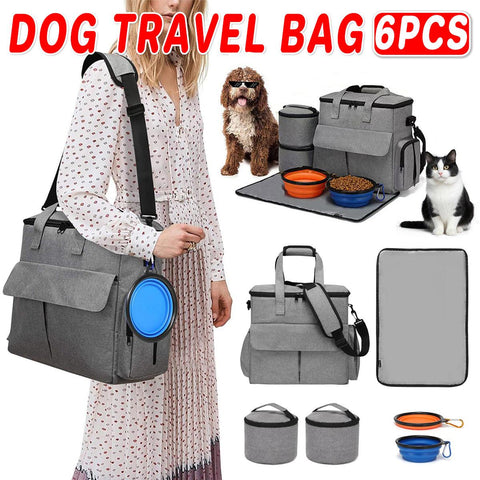 Darrahopens Pet Care > Dog Supplies > Dog Carriers & Crates 6PCS Pet Travel Outing Backpack Large Capacity Folding Storage Multifunctional