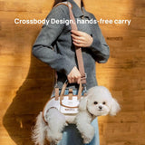 Darrahopens Pet Care > Dog Supplies > Dog Carriers & Crates Black 4-in-1 Multi-Functional Pet Carrier Bag with Detachable Strap & 1.5M Traction Rope - Lightweight Breathable Travel Sling for Cats & Dogs - Sizes M(Up to 6.5kg)