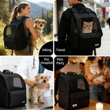 Darrahopens Pet Care > Dog Supplies > Dog Carriers & Crates Black Blue dog carrier, skylight dog carrier, pet transport, small dog carrier, dog travel accessory, high-quality dog carrier, Australian pet carrier, small pet carrier