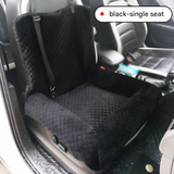 Darrahopens Pet Care > Dog Supplies > Dog Carriers & Crates Black Plush Dog Car Booster Seat - 2-in-1 Travel Bed for Small Dogs with Washable Cover