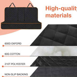 Darrahopens Pet Care > Dog Supplies > Dog Carriers & Crates Car Rear Seat Pet Protector Mat Waterproof Dog Cat Back Seat Cover Black