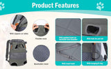 Darrahopens Pet Care > Dog Supplies > Dog Carriers & Crates Gray Black outdoor pet backpack, dog backpack, pet carrier, outdoor dog gear, pet travel, dog transportation, Australia pet carrier, small dog backpack, medium dog carrier, breathable pet backpack