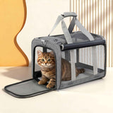 Darrahopens Pet Care > Dog Supplies > Dog Carriers & Crates i.Pet Pet Carrier Bag Foldable Dog Cat Durable Crate Travel Cage Portable Car Kennel Grey