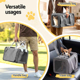 Darrahopens Pet Care > Dog Supplies > Dog Carriers & Crates i.Pet Pet Carrier Bag Foldable Dog Cat Durable Crate Travel Cage Portable Car Kennel Grey