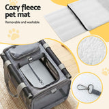Darrahopens Pet Care > Dog Supplies > Dog Carriers & Crates i.Pet Pet Carrier Bag Foldable Dog Cat Durable Crate Travel Cage Portable Car Kennel Grey