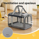 Darrahopens Pet Care > Dog Supplies > Dog Carriers & Crates i.Pet Pet Carrier Bag Foldable Dog Cat Durable Crate Travel Cage Portable Car Kennel Grey
