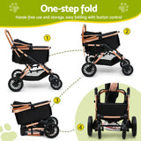 Darrahopens Pet Care > Dog Supplies > Dog Carriers & Crates i.Pet Pet Dog Stroller Pram Large Cat Carrier Travel Pushchair Foldable 4 Wheels