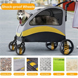 Darrahopens Pet Care > Dog Supplies > Dog Carriers & Crates Large Dog Stroller Foldable Pet Pushchair with Doors