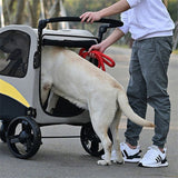 Darrahopens Pet Care > Dog Supplies > Dog Carriers & Crates Large Dog Stroller Foldable Pet Pushchair with Doors